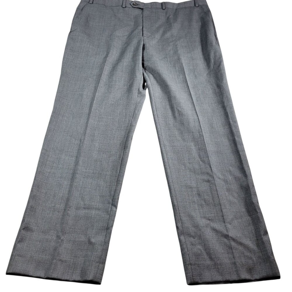 Lauren Ralph Lauren Dress Pants Mens 42x32 Gray 100% Wool Slacks Total Comfort